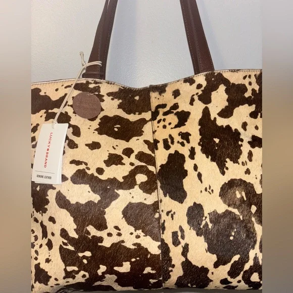 Lucky Brand Brown and Cream Cowhide Tote - Picture 2 of 14